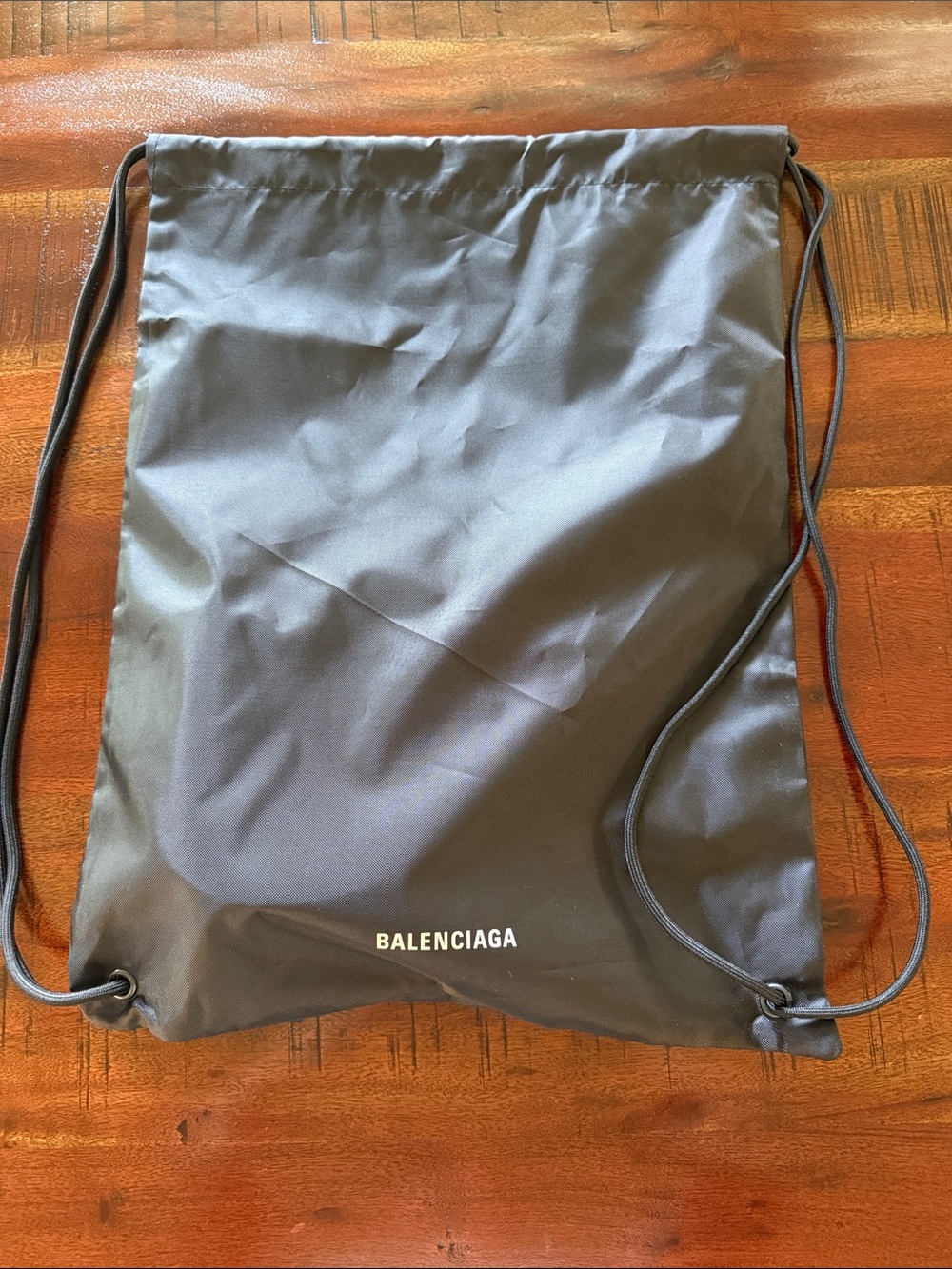 Balenciaga Black Drawstring Nylon Backpack Sack